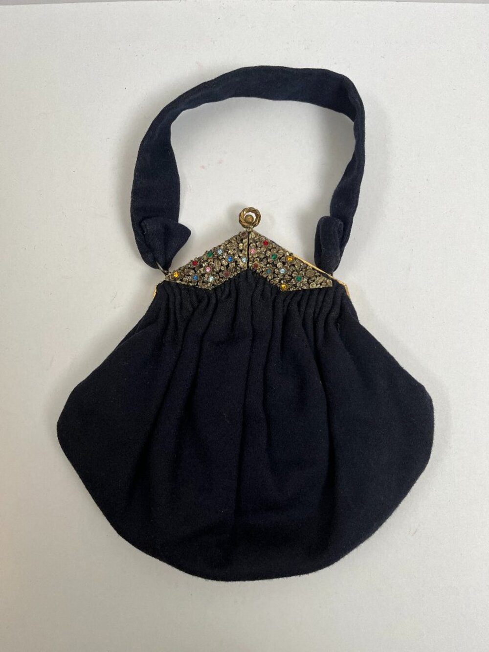 1940s Navy Blue Evening Bag By Guilded Creation